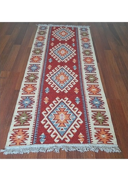 Kırmızı Uşak Kilimi - Çift Taraflı Antik Tarz Eşme Desen Kilim Yolluk modelleri