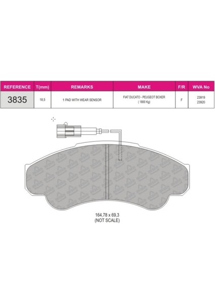Beser Fren Balatası Ön Wva 23920 Ducato 2.3Jtd 2.8Jtd Boxer 2.8Hdı Jumper 2.8Hdı 042002
