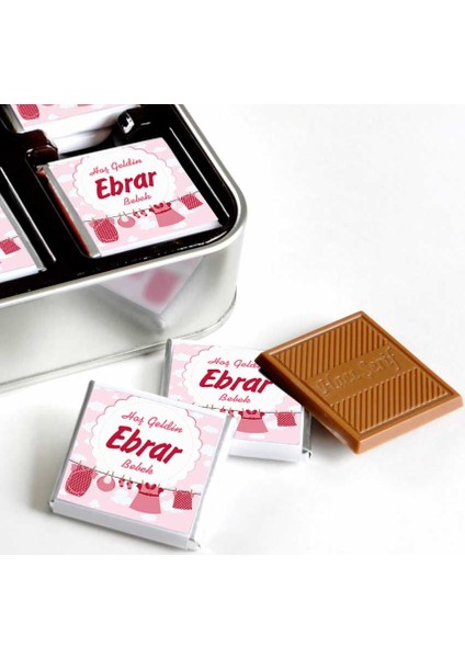 İsimli Kız Bebek 48 Adet Madlen Çikolata Metal Kutu fiyatları