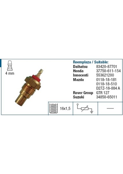 Hararet Müşürü Suzuki Daıhatsu Honda Civic 8342087701000 37750611154 3485065011
