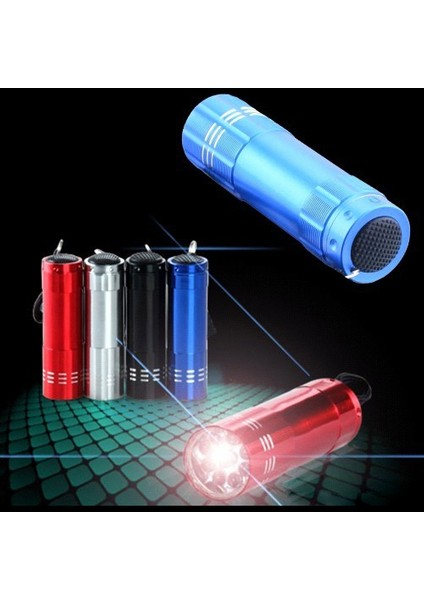 Süper Parlak 9 Ledli Metal Mini El Feneri