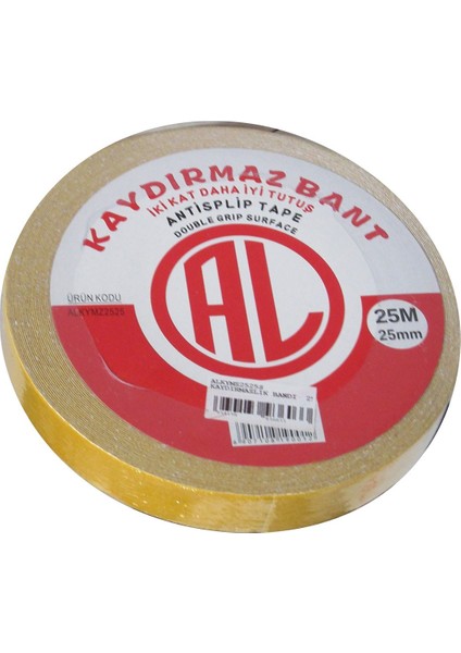 Kaydırmazlık Bandı 25 Mm 25 Mt Sarı