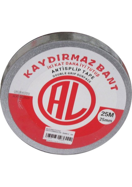 25Mm 25 Mt Kaydırmaz Bant Gri