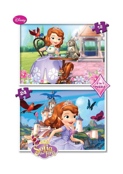 Prenses Sofia Mouse Puzzle - Yapboz 2'si 1 arada / 12+24 Parça