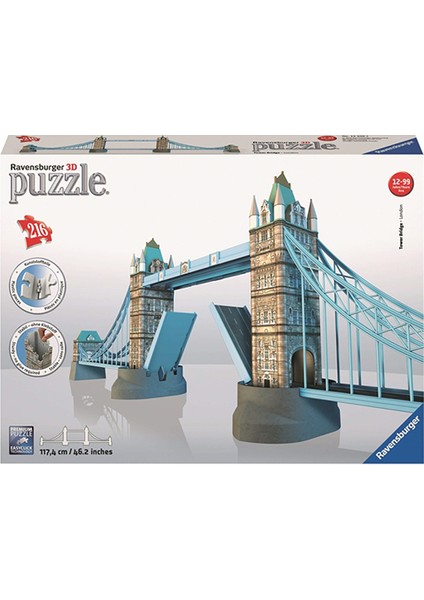 3 Boyutlu 216 Parçalı Plastik Puzzle Tower Bridge-125593