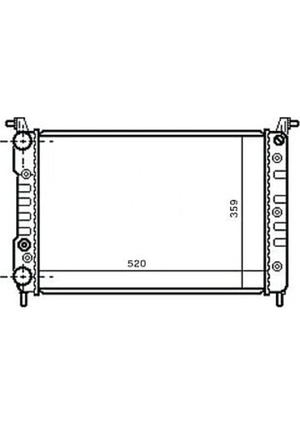 OPAR Su Radyatörü Fiat Palio 1.2-1.4 Benzinli (522x359x32)