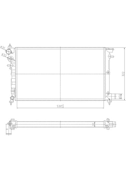 Su Radyatörü Mekanik Citroen Saxo 1.5D Tud5 531X322X32 Mga 80153