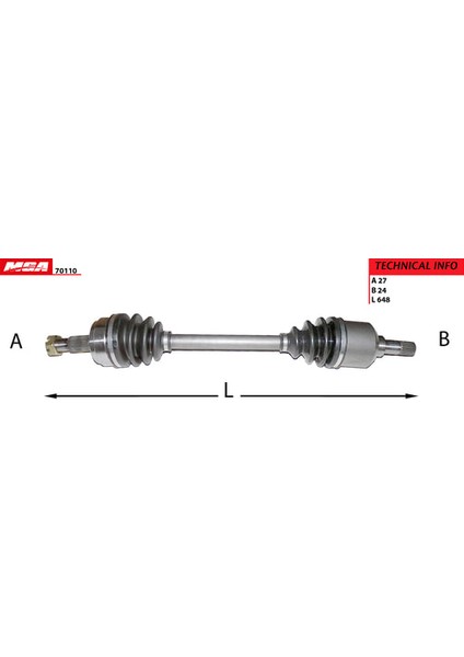 Aks Komple Millı Sol Abssız Fiat Scudo Peugeot Expert 806 Citroen Jumpy 1.9D Mga 70110
