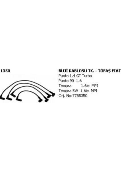 Unuvar Fiat Tempra Mpi Buji Kablosu Lancia 7785350