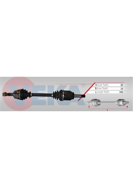 Komple Aks Sol Ön İç Aks Kafası Takılı Fiat Fiorino 225 1.3 Mjt A T Uzunluk 590 Mm 2008 2013
