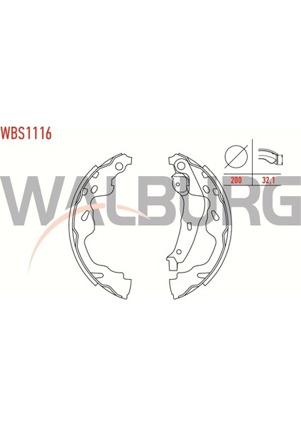 Fren Pabuç Balata Arka Toyota Yaris _Cp10 1.0İ Yapıstırma Levyeli 200X32 1 Mm 1999 2005