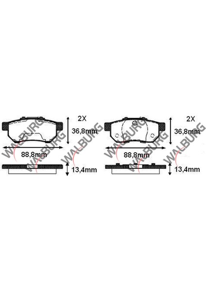 Fren Balata Arka Honda Civic Iv 1.6 I Vtec 13.40Mm 1991 1997
