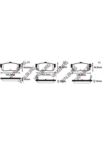 Fren Balata İkazlı Arka Nissan Almera I N15 2.0 D 16.00Mm 1995 2000