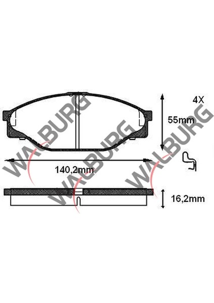 Fren Balata İkazlı Ön Toyota Hılux _N_ 2.5 D 4D 16.20Mm 1983 2005