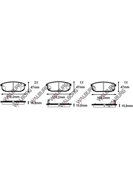 Fren Balata İkazlı Arka Kia Sorento I Jc 2.4İ 15.80Mm 2002 2009