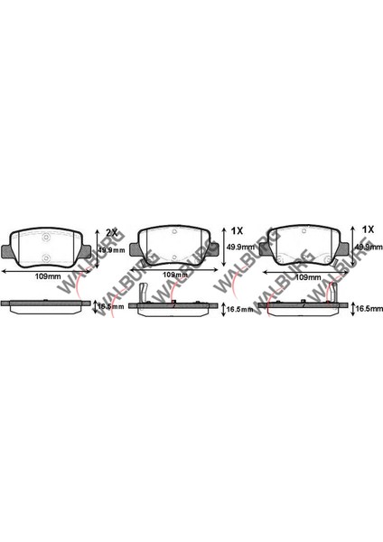 Fren Balata İkazlı Arka Toyota Avensis T27 1.6İ 16.50Mm 2009