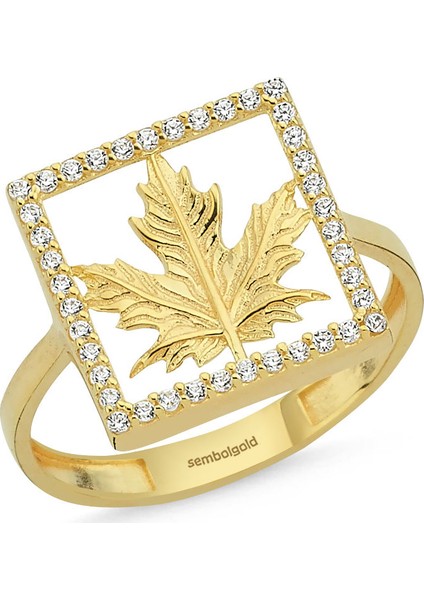 Çınar Altın Yıldız Yüzük 8k Golden Özel Tasarım