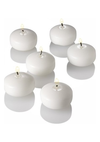 12 li Beyaz Yüzen Mum