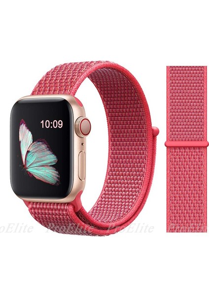 - 38-40 mm Spor Loop Dokuma Kordon - Açık Turuncu
