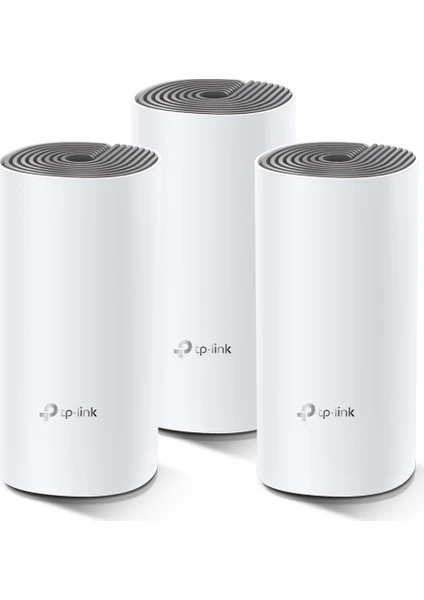 TP-Link Deco E4 (3-Pack), AC1200 Mbps, Dual-Band, 10/100Mbps Portları, 100 Cihaza Kadar Bağlanılabilirlik,  370 m²'ye Kadar Kapsama, Mobil Uygulama ile Kolay Kurulum, Wi-Fi 5 Mesh Sistemi