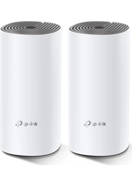 TP-Link Deco E4 (2-Pack), AC1200 Mbps, Dual-Band, 10/100Mbps Portları, 100 Cihaza Kadar Bağlanılabilirlik,  260 m²'ye Kadar Kapsama, Mobil Uygulama ile Kolay Kurulum, Wi-Fi 5 Mesh Sistemi