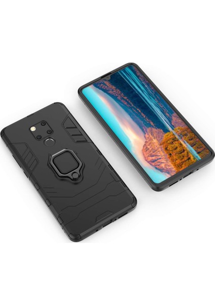 Huawei Mate 20 x Batman Serisi Yüzük Standlı Armor Kılıf - Siyah fırsatları