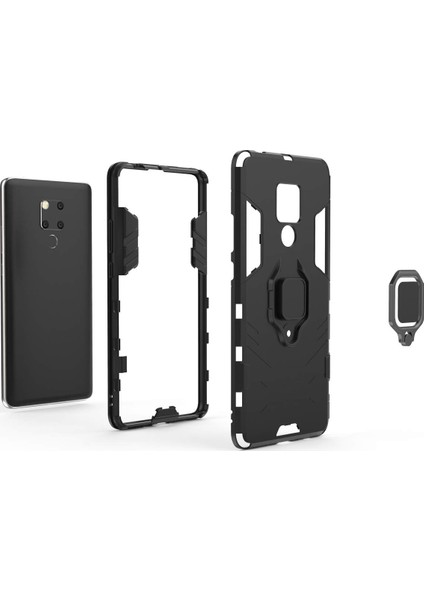 Huawei Mate 20 x Batman Serisi Yüzük Standlı Armor Kılıf - Siyah indirimleri