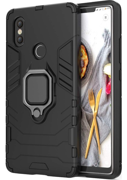 Xiaomi Mi 8 Batman Serisi Yüzük Standlı Armor Kılıf - Siyah fiyatları