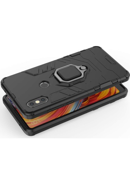 Xiaomi Mi 8 Batman Serisi Yüzük Standlı Armor Kılıf - Siyah modelleri