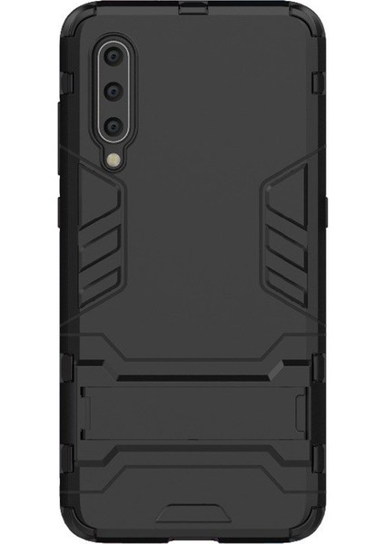 Xiaomi Mi 9 Explorer Alfa Serisi Armor Standlı Perfect Protect Koruma Kılıf - Siyah