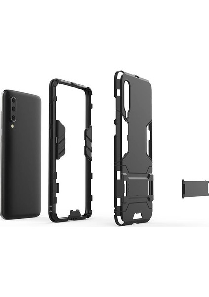 Xiaomi Mi 9 Explorer Alfa Serisi Armor Standlı Perfect Protect Koruma Kılıf - Siyah indirimleri