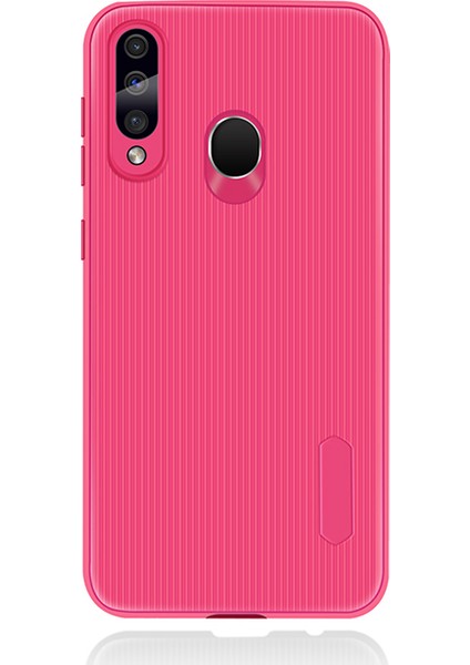 Samsung Galaxy A60 Kılıf Striped Soft Tio Silikon Kapak Pembe