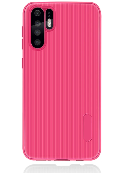 Huawei P30 Pro Kılıf Striped Soft Tio Silikon Kapak Pembe