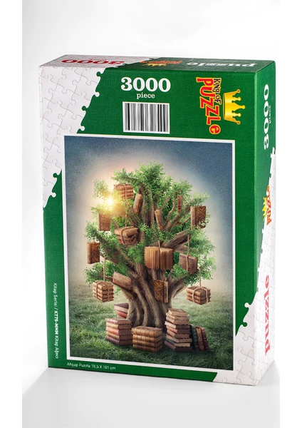 King Of Puzzle Kitap Ağacı Ahşap Puzzle 3000 Parça (Kt75-Mmm)