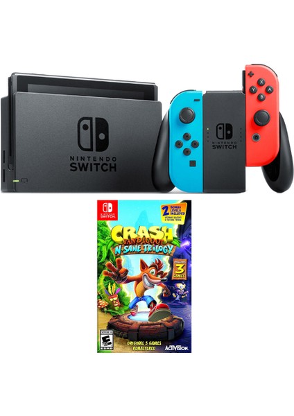 Switch Renkli Mavi Kırmızı + Crash Bandıcoot N Sane Trilogy