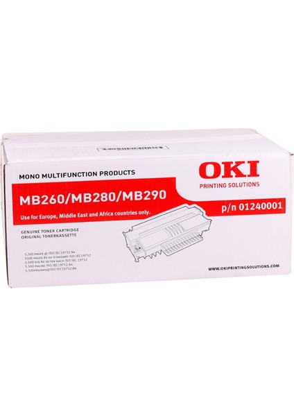 Toner Mb260-Mb280-Mb290 01240001 5500 Sayfa