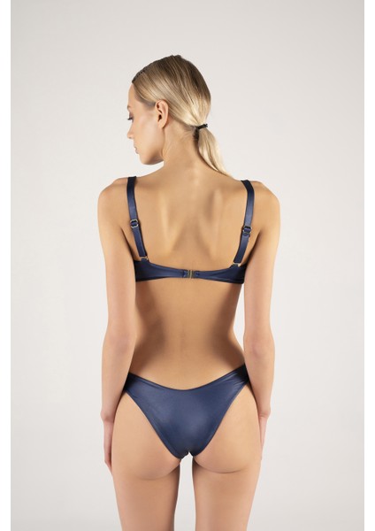 Straplez Lacivert Bikini Takımı