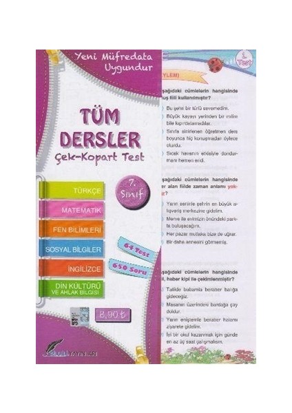 7.Sınıf Tüm Dersler Çek Kopart Yaprak Test