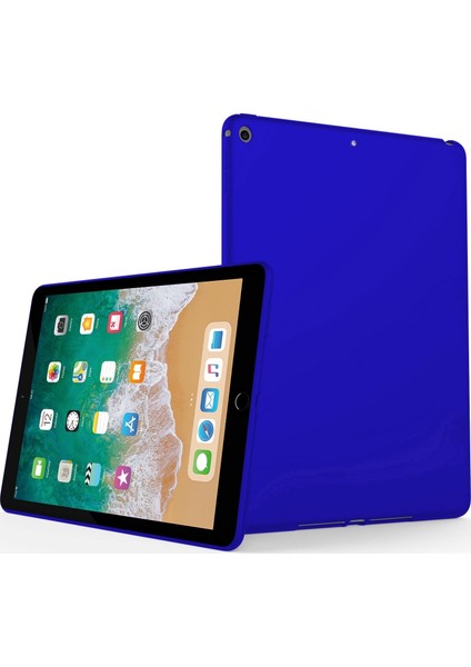 Apple iPad 6.Nesil (2018) Rubber&Soft Feeling Tablet Kılıfı (A1893/A1954) 9.7 İnç Mavi