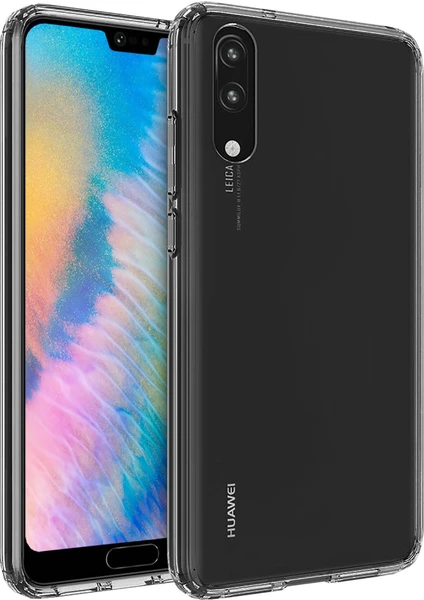 Huawei P20 ile Uyumlu Air Hybrid Kılıf Smoke Black