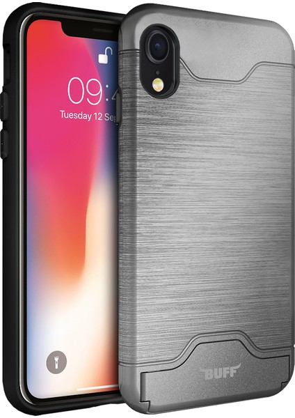 Buff iPhone XR Slim Folder Kılıf Silver