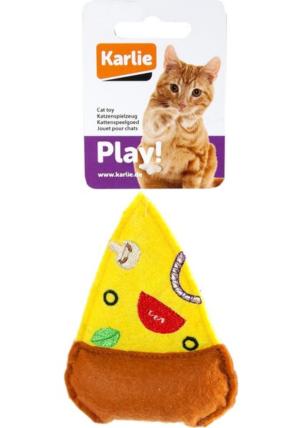 Peluş Kedi Oyuncağı Pizza 10,5 cm Sarı