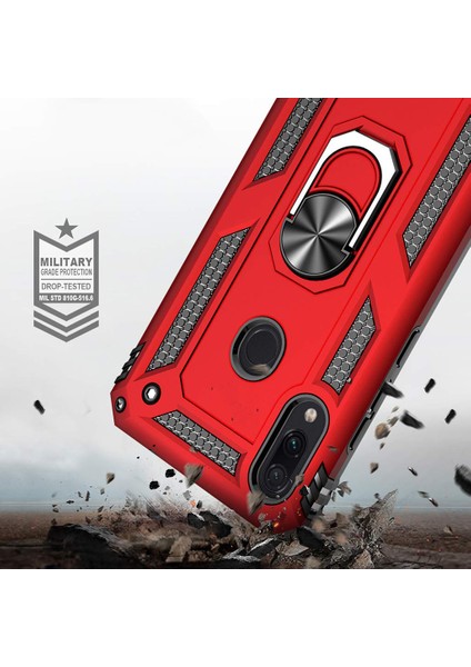 Xiaomi Redmi Note 7 Pro Kılıf Military Ring Holder Gold Gold modelleri