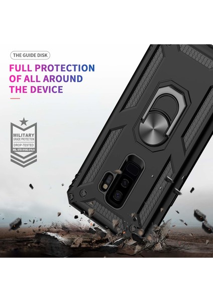 Samsung Galaxy S9 Plus Kılıf Military Ring Holder Lacivert Lacivert