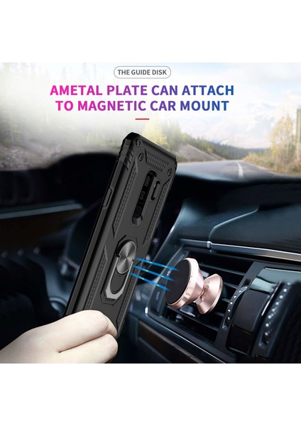 Samsung Galaxy S9 Plus Kılıf Military Ring Holder Lacivert Lacivert