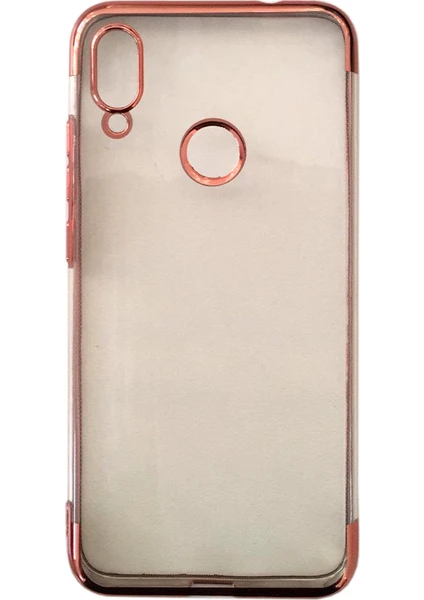 Case 4U Xiaomi Redmi Note 7 Kılıf 4 Köşeli Renkli Lazer Silikon Arka Kapak Glitter Rose Gold