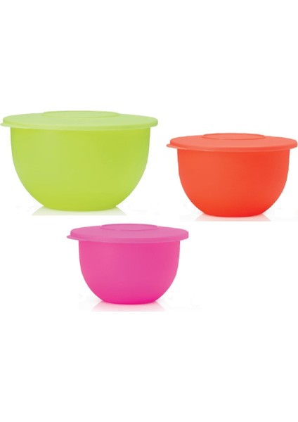Hsgl Tupperware Eko Kap 3'lü Set ( Saklama Kabı ) Neon