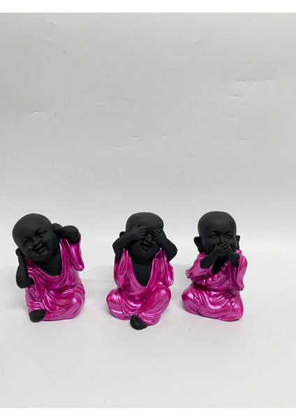 Görmedim Duymadım Bilmiyorum Siyah-Koyu Pembe Biblo