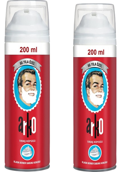 60. Yıl Özel Klasik Berber Sabunu Kokulu Tıraş Köpüğü 200 ml 2 Li Paket