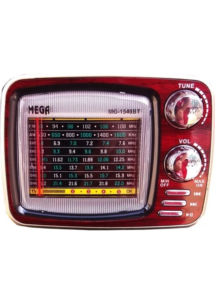 MG-1540BT Nostaljik Tv Görünümlü Fm Radyo